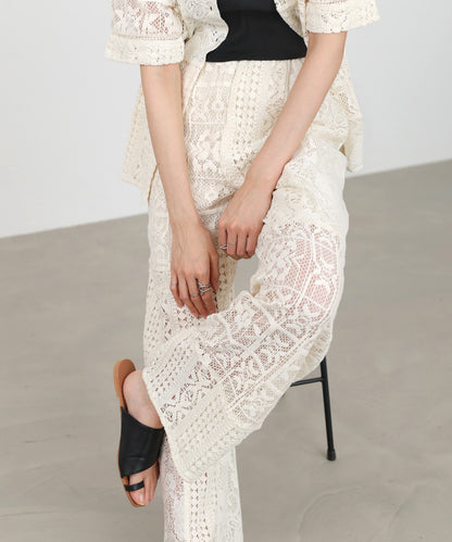 【サイズ展開あり】パッチワークレースパンツ