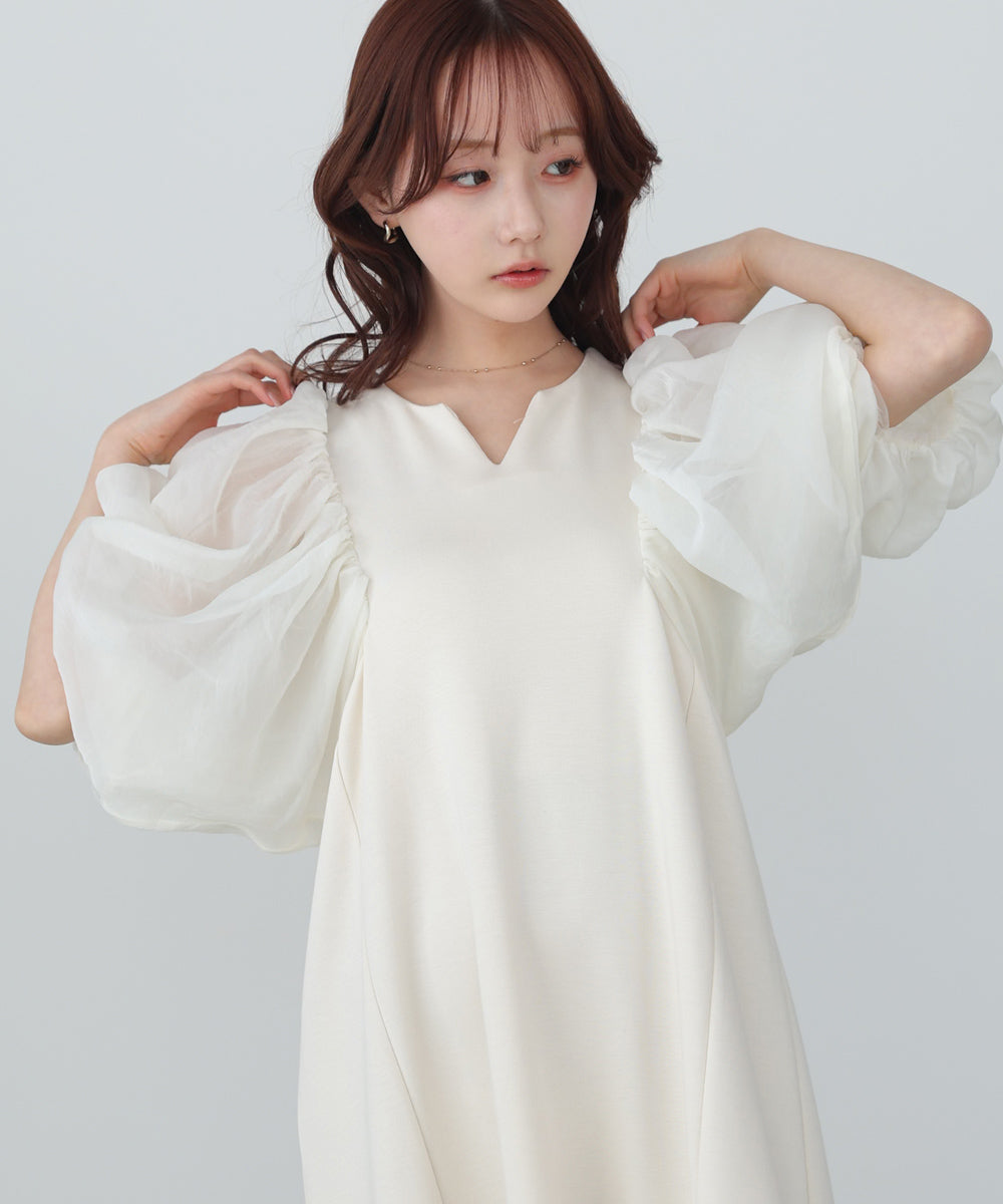 【選べるサイズ展開】袖ボリュームポンチワンピース