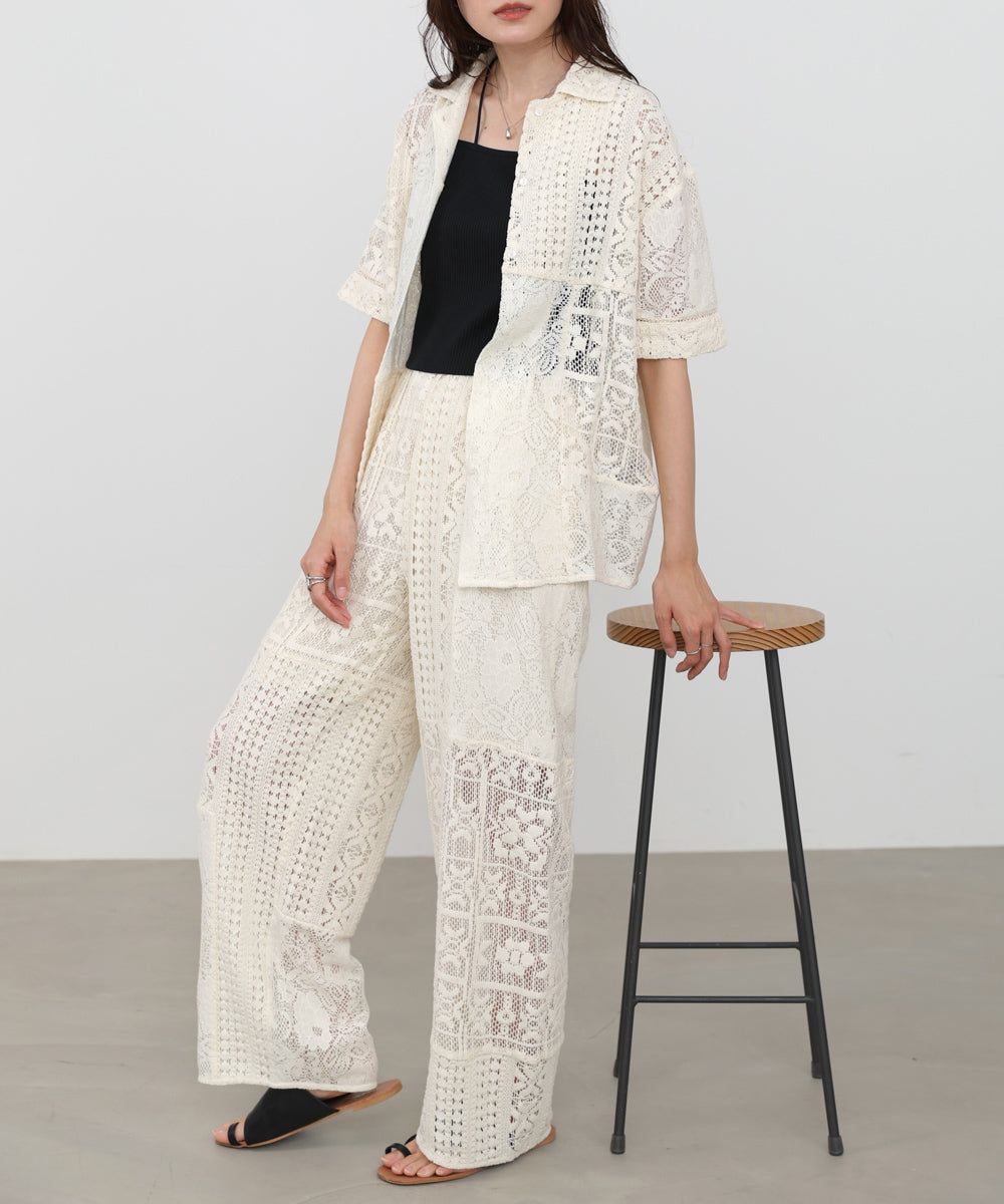 【サイズ展開あり】パッチワークレースパンツ