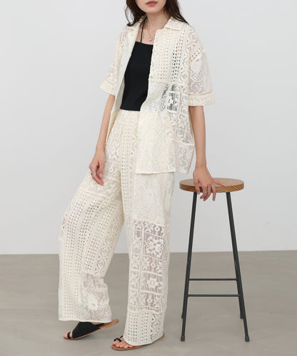 【サイズ展開あり】パッチワークレースパンツ