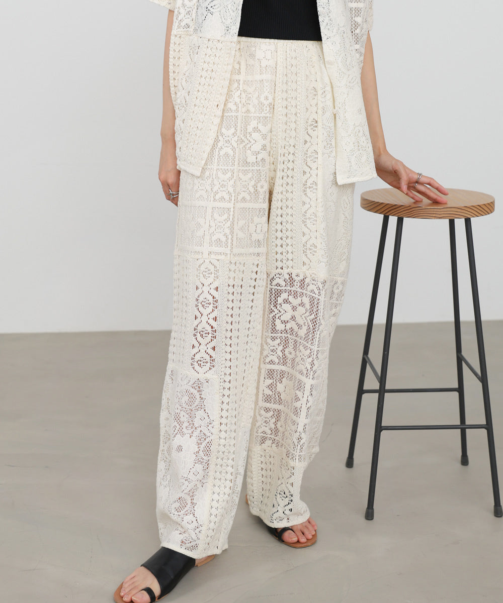 【サイズ展開あり】パッチワークレースパンツ