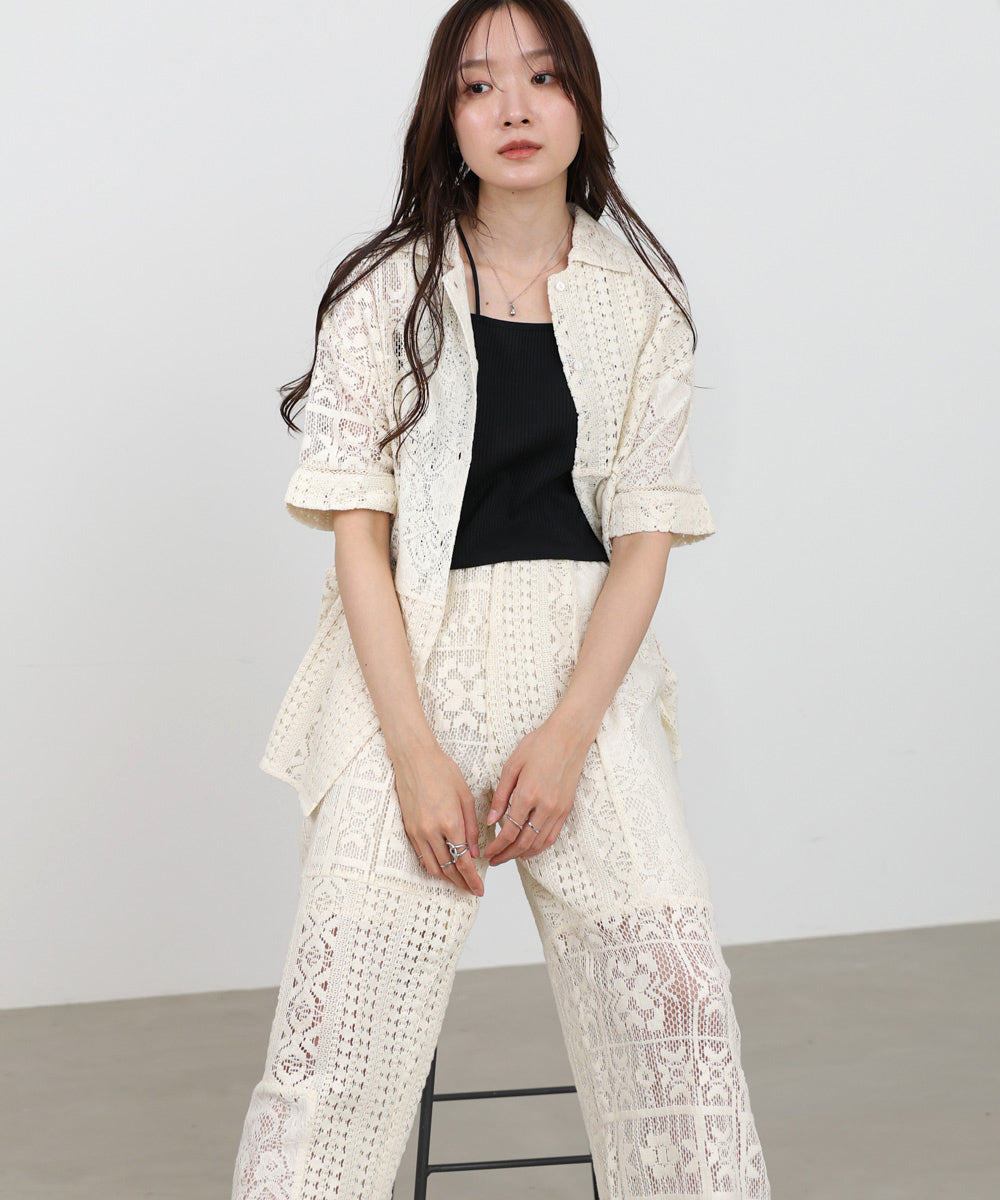 【サイズ展開あり】パッチワークレースパンツ