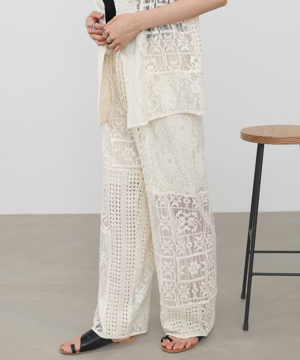 【サイズ展開あり】パッチワークレースパンツ