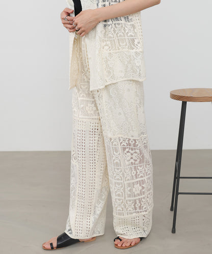 【サイズ展開あり】パッチワークレースパンツ