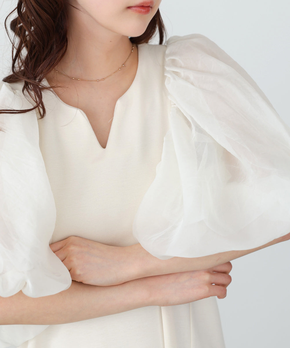 【選べるサイズ展開】袖ボリュームポンチワンピース