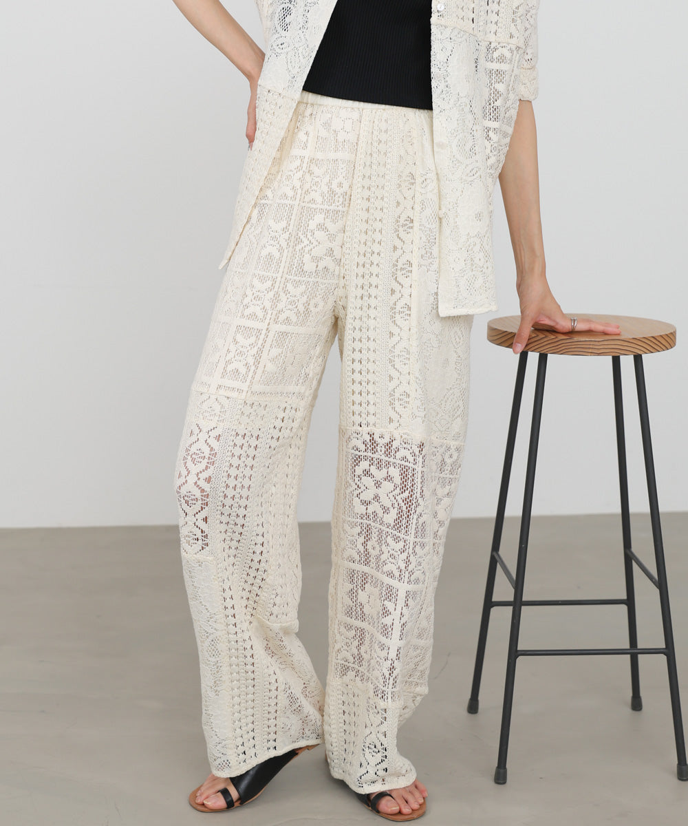 【サイズ展開あり】パッチワークレースパンツ