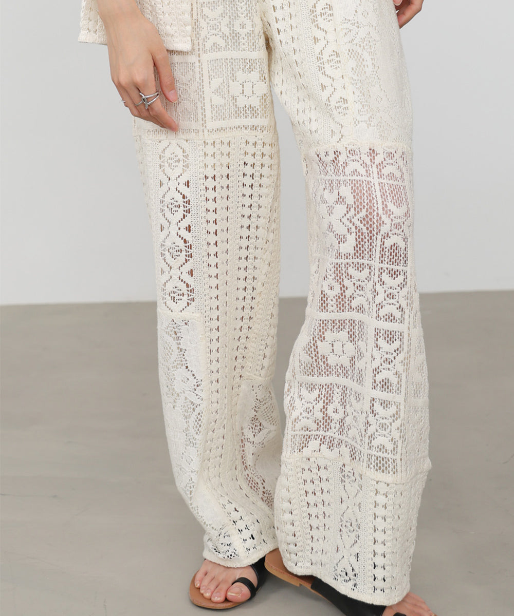 【サイズ展開あり】パッチワークレースパンツ
