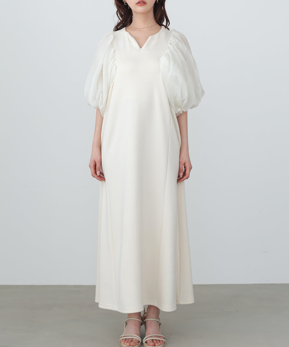 【選べるサイズ展開】袖ボリュームポンチワンピース