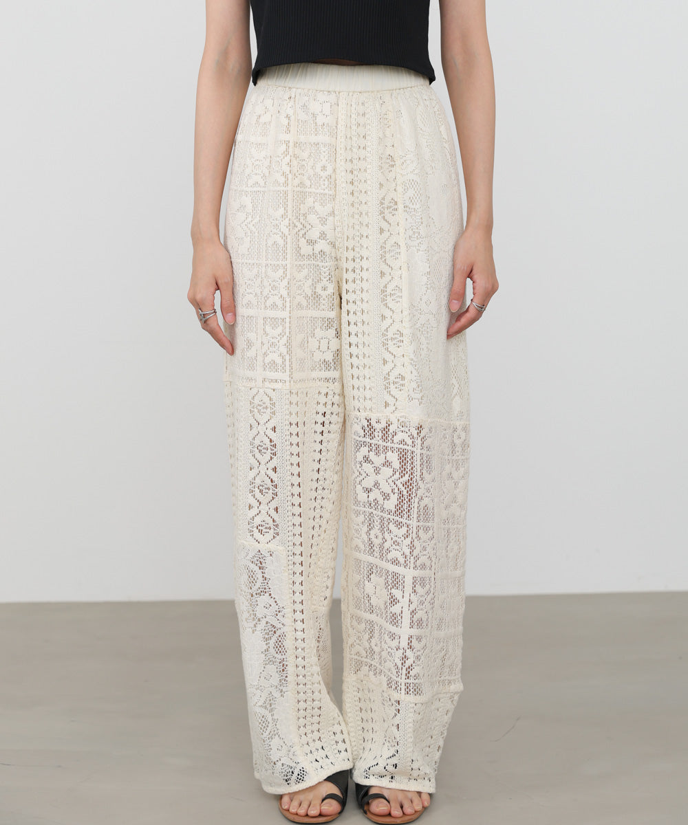 【サイズ展開あり】パッチワークレースパンツ