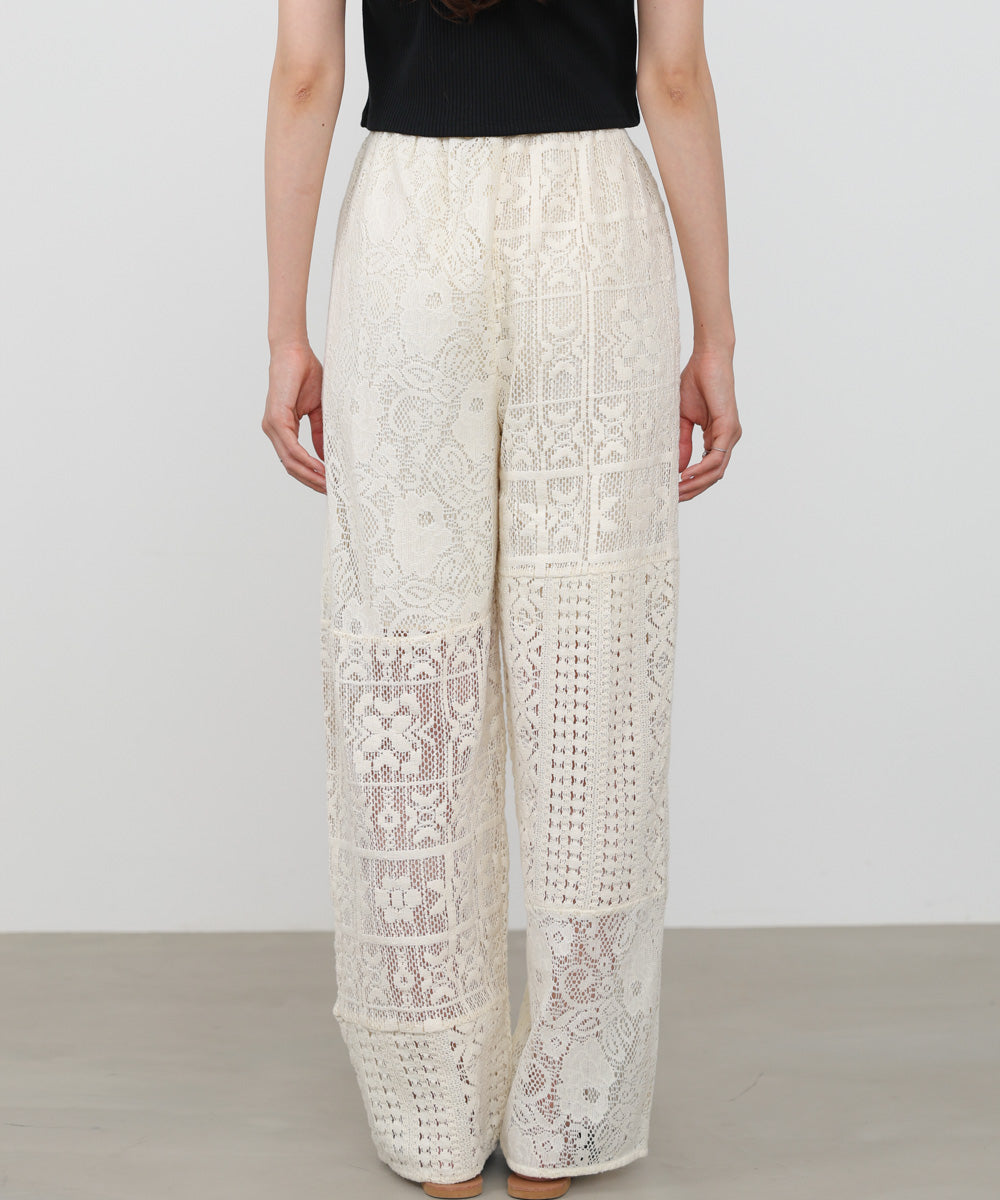 【サイズ展開あり】パッチワークレースパンツ