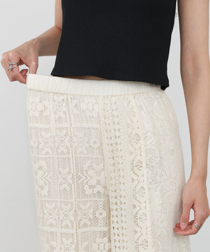 【サイズ展開あり】パッチワークレースパンツ