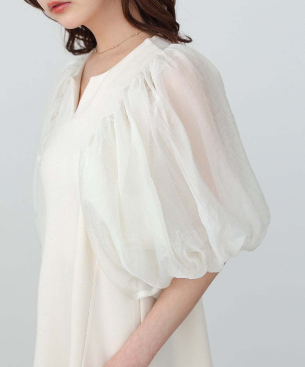 【選べるサイズ展開】袖ボリュームポンチワンピース