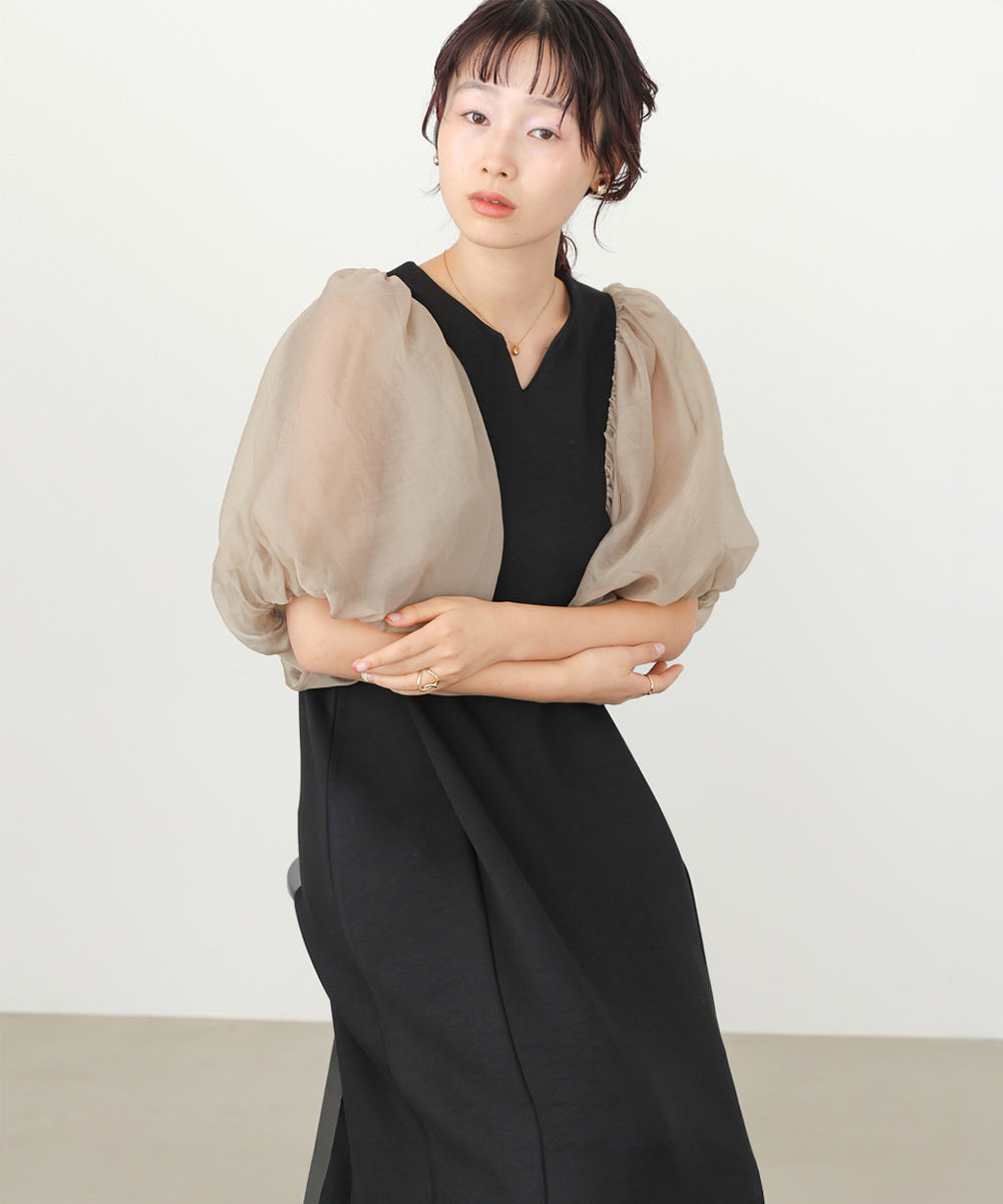 【選べるサイズ展開】袖ボリュームポンチワンピース