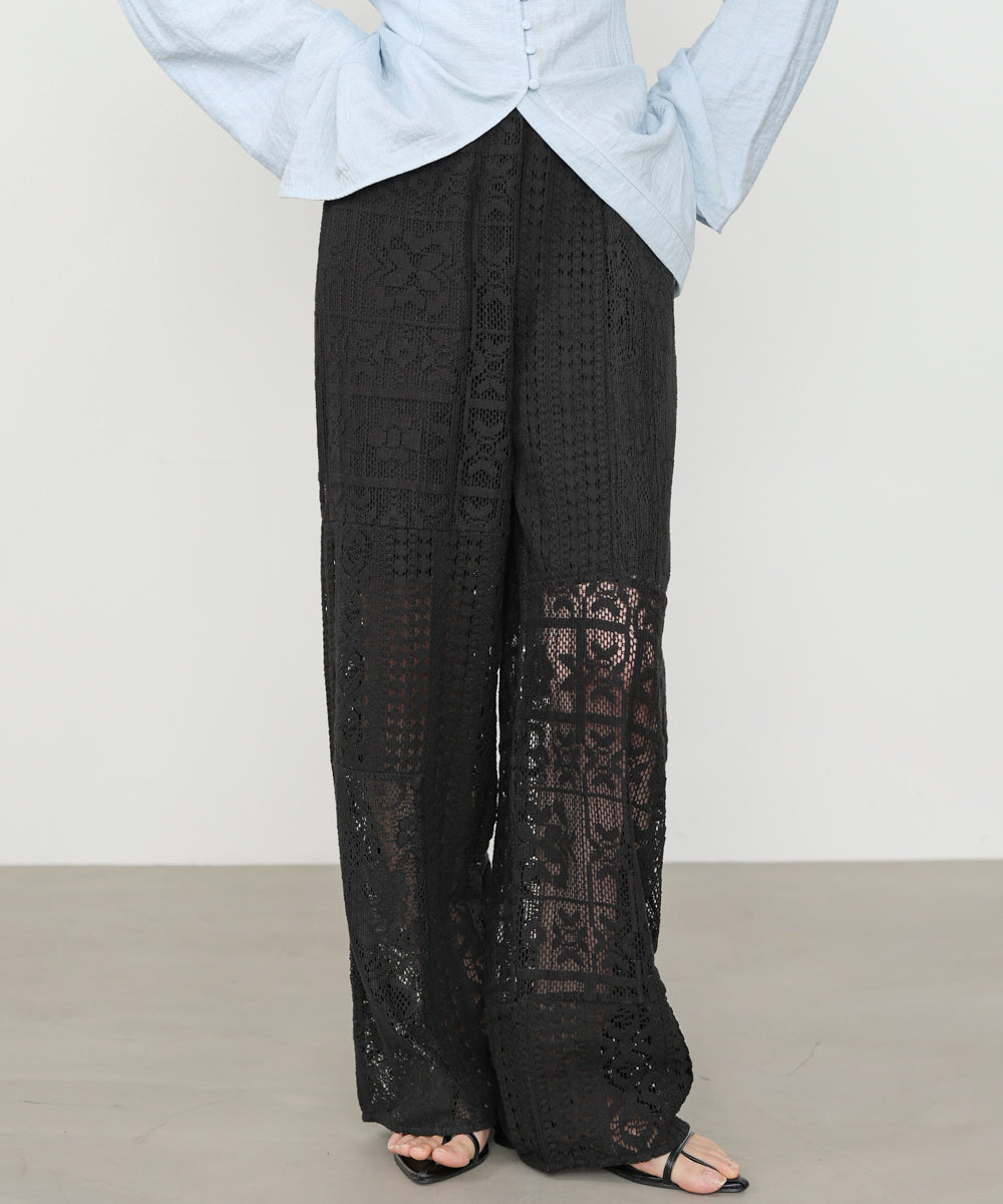 【サイズ展開あり】パッチワークレースパンツ
