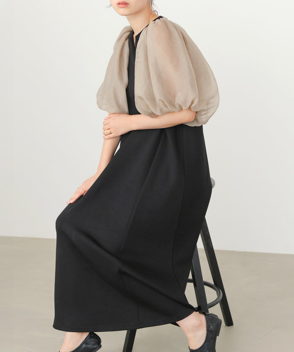 【選べるサイズ展開】袖ボリュームポンチワンピース