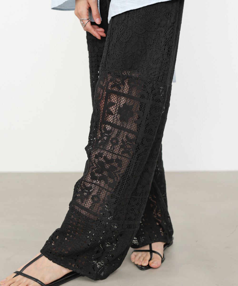 【サイズ展開あり】パッチワークレースパンツ