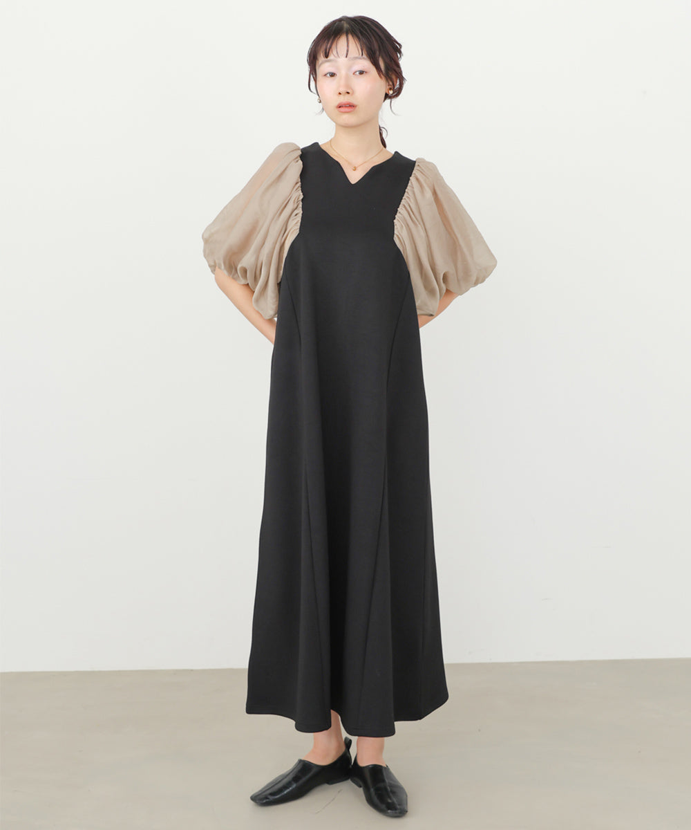 【選べるサイズ展開】袖ボリュームポンチワンピース