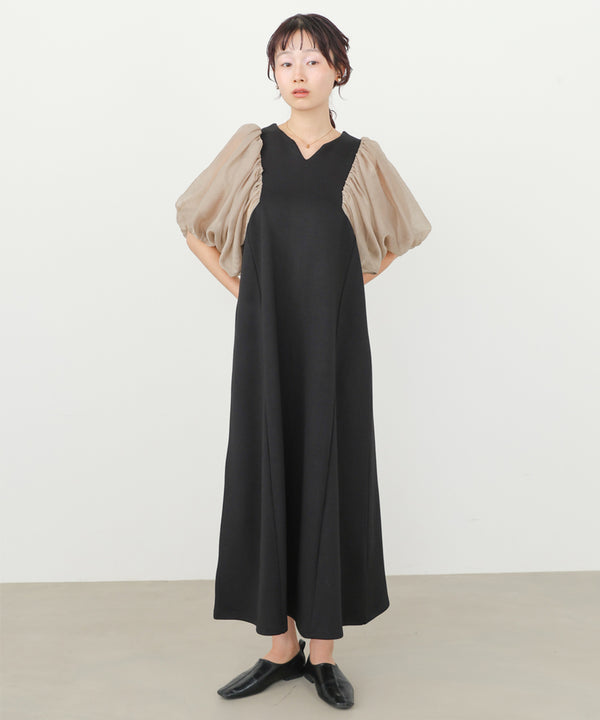 【選べるサイズ展開】袖ボリュームポンチワンピース