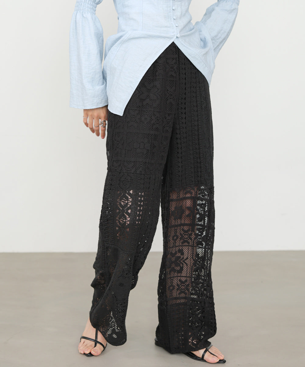 【サイズ展開あり】パッチワークレースパンツ