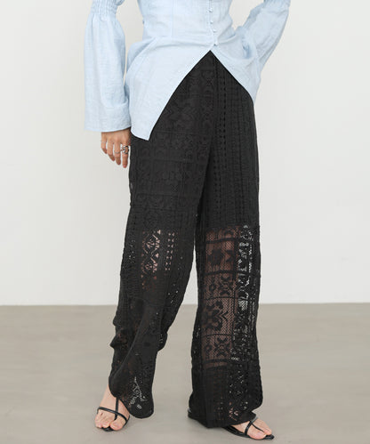 【サイズ展開あり】パッチワークレースパンツ