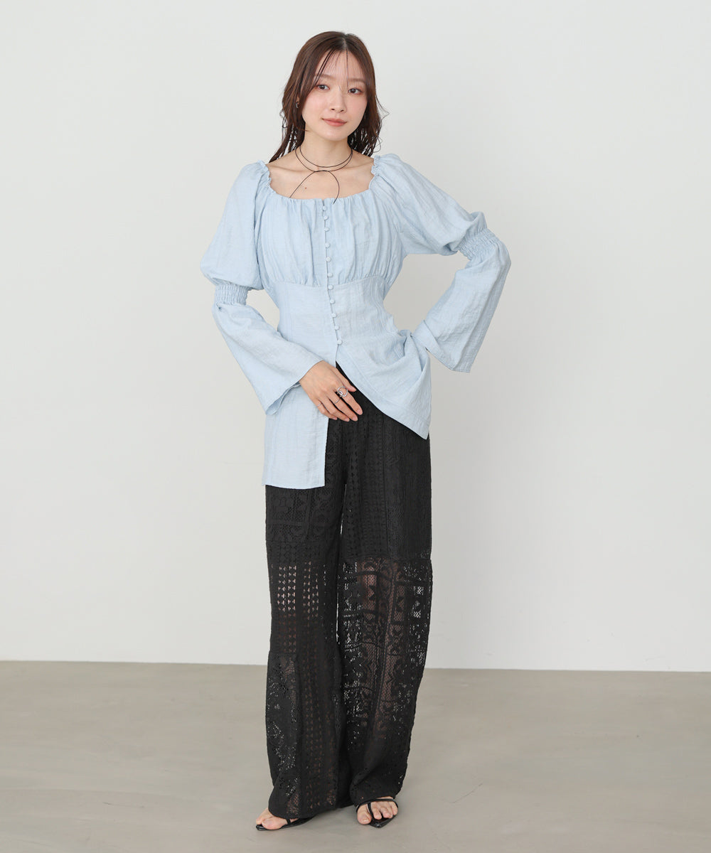 【サイズ展開あり】パッチワークレースパンツ