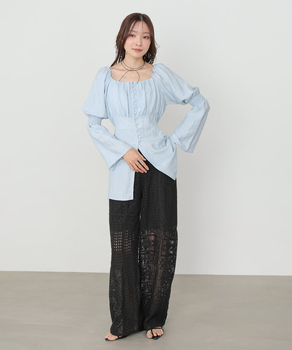 【サイズ展開あり】パッチワークレースパンツ