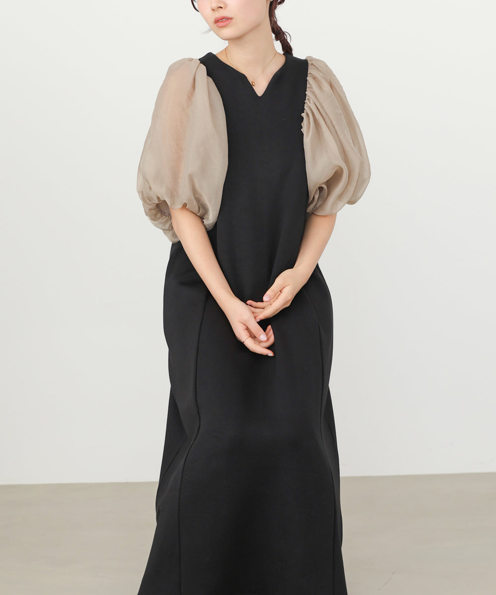 【選べるサイズ展開】袖ボリュームポンチワンピース