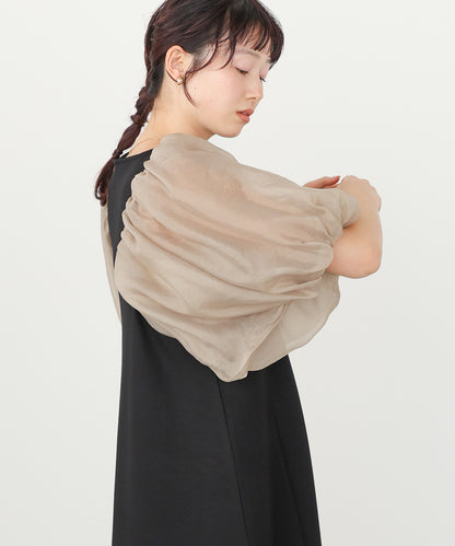 【選べるサイズ展開】袖ボリュームポンチワンピース