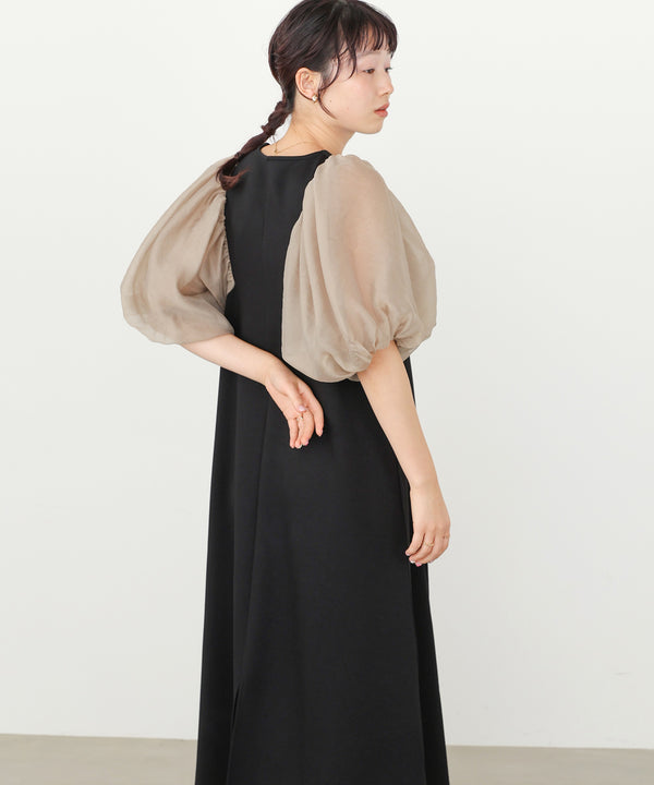 【選べるサイズ展開】袖ボリュームポンチワンピース