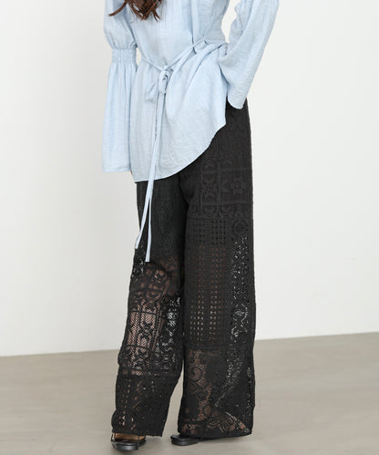 【サイズ展開あり】パッチワークレースパンツ