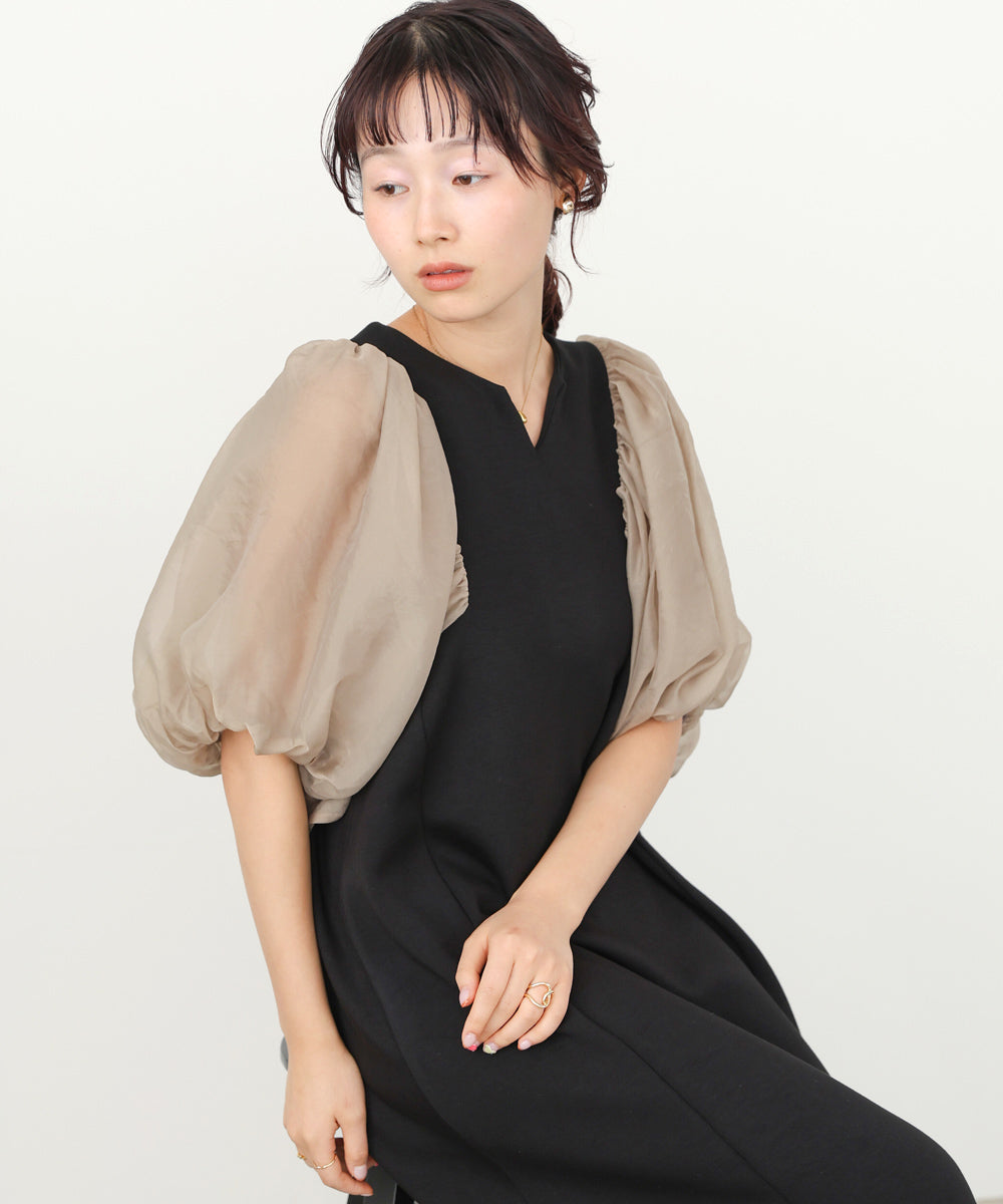 【選べるサイズ展開】袖ボリュームポンチワンピース