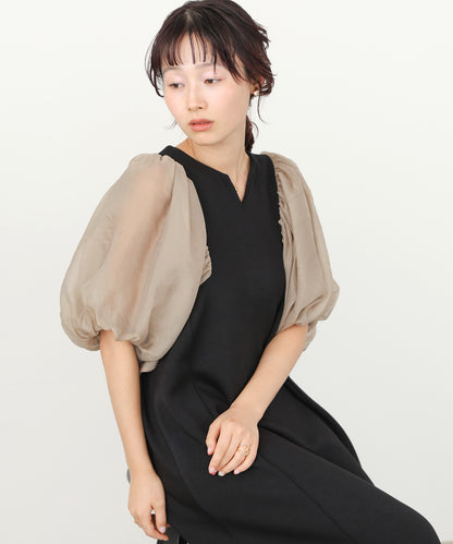 【選べるサイズ展開】袖ボリュームポンチワンピース