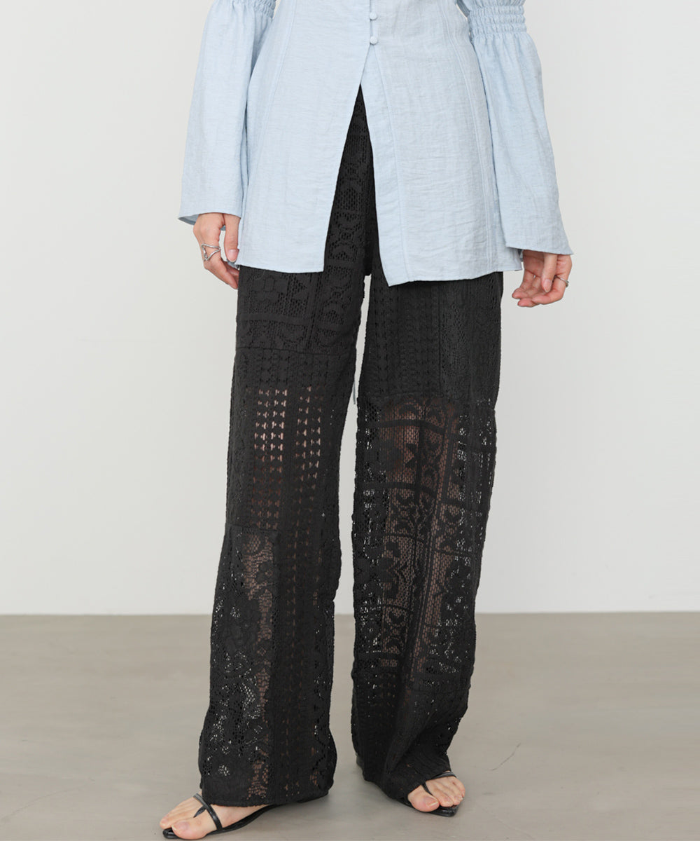 【サイズ展開あり】パッチワークレースパンツ