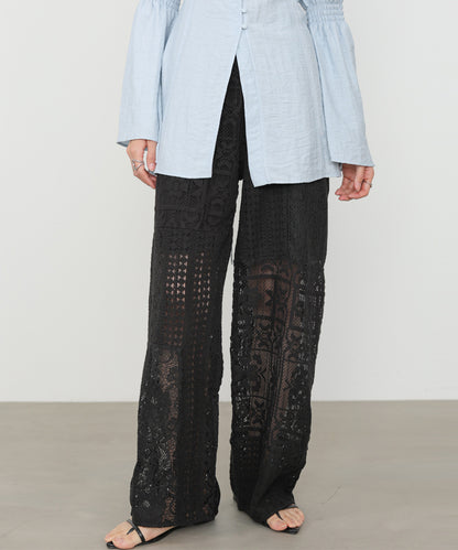 【サイズ展開あり】パッチワークレースパンツ