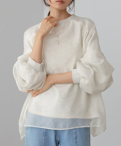 シアーレイヤード裏毛スウェット