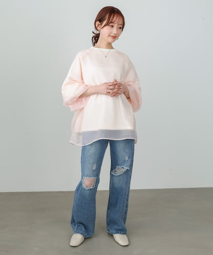 【2026SS】シアーレイヤード裏毛スウェット