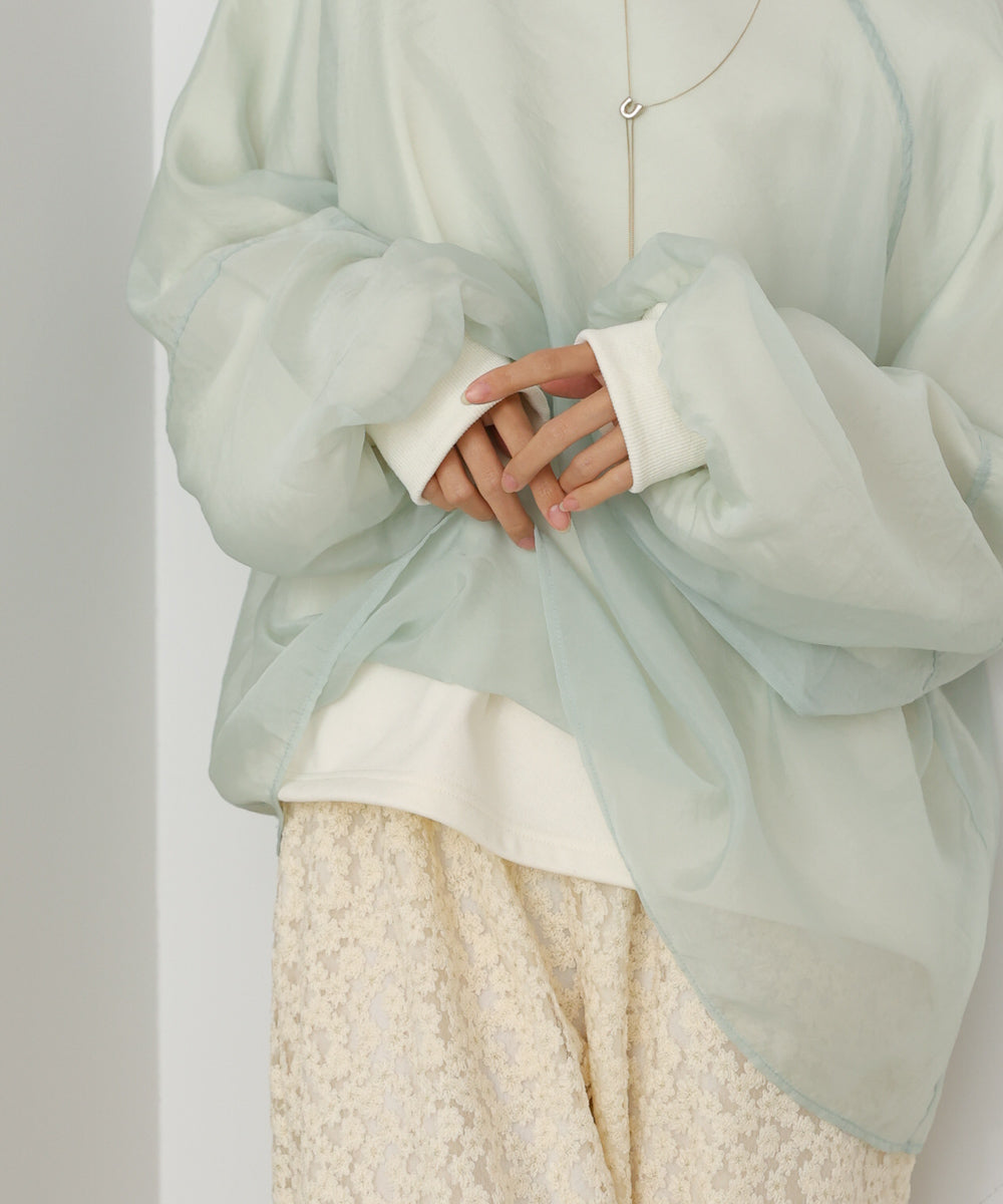 シアーレイヤード裏毛スウェット