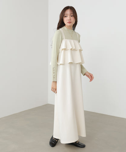 【選べるサイズ/イージーケア】ティアードキャミワンピース【イージージョーゼットシリーズ】