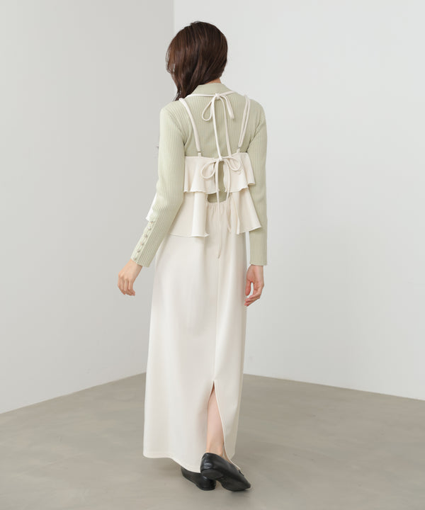 【選べるサイズ/イージーケア】ティアードキャミワンピース【イージージョーゼットシリーズ】