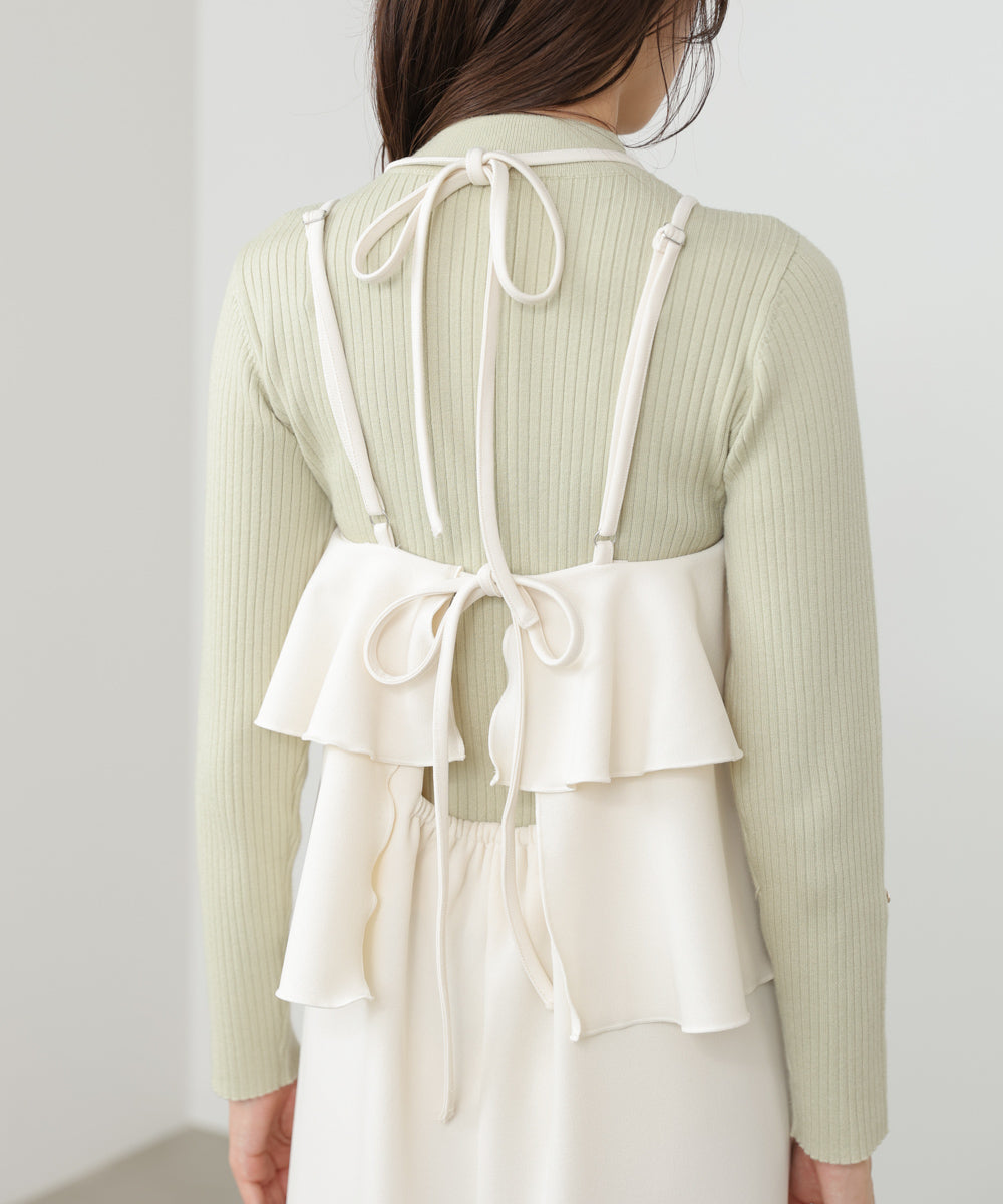 【選べるサイズ/イージーケア】ティアードキャミワンピース【イージージョーゼットシリーズ】