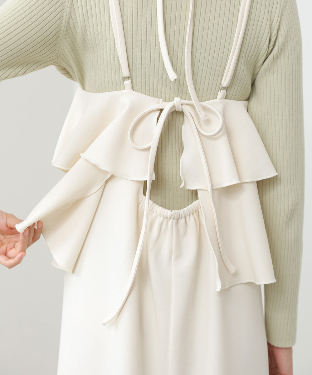 【選べるサイズ/イージーケア】ティアードキャミワンピース【イージージョーゼットシリーズ】