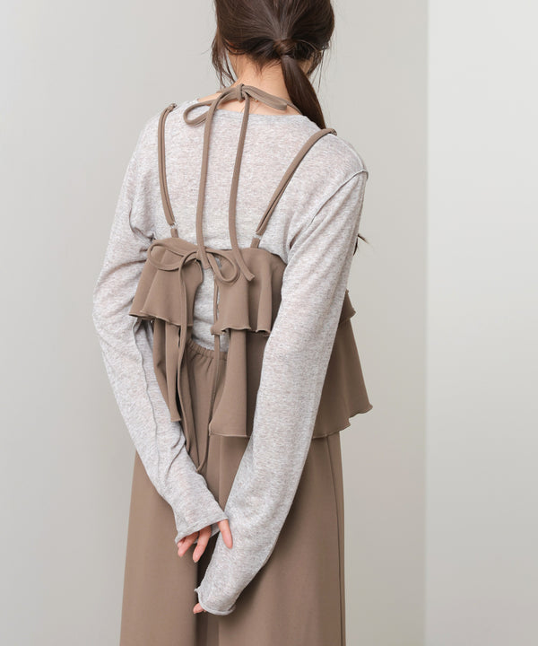 【選べるサイズ/イージーケア】ティアードキャミワンピース【イージージョーゼットシリーズ】