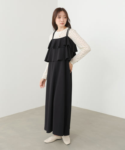 【選べるサイズ/イージーケア】ティアードキャミワンピース【イージージョーゼットシリーズ】