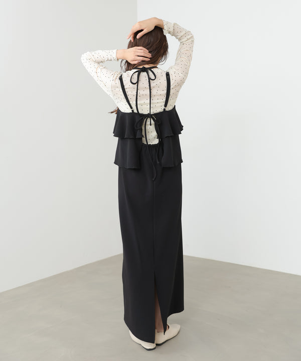 【選べるサイズ/イージーケア】ティアードキャミワンピース【イージージョーゼットシリーズ】