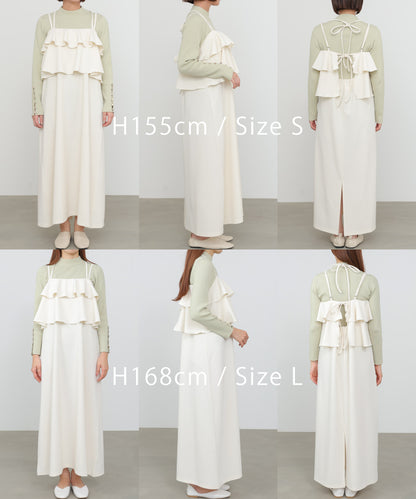 【選べるサイズ/イージーケア】ティアードキャミワンピース【イージージョーゼットシリーズ】