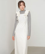 【選べるサイズ/イージーケア】ショルダーギャザーワンピース【イージージョーゼットシリーズ】