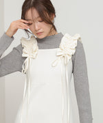 【選べるサイズ/イージーケア】ショルダーギャザーワンピース【イージージョーゼットシリーズ】