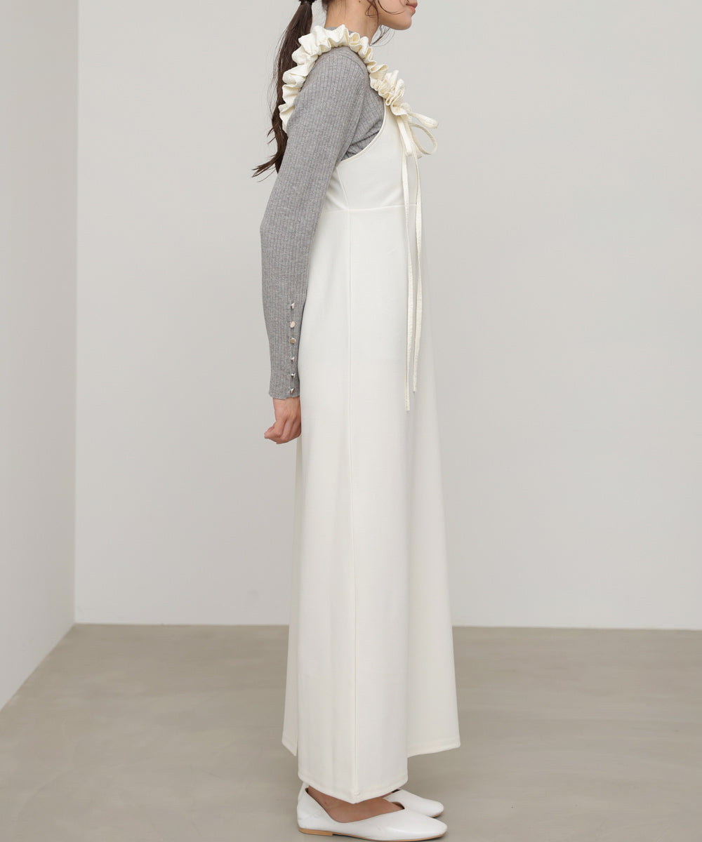 【選べるサイズ/イージーケア】ショルダーギャザーワンピース【イージージョーゼットシリーズ】