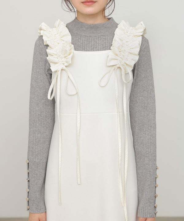 【選べるサイズ/イージーケア】ショルダーギャザーワンピース【イージージョーゼットシリーズ】