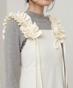 【選べるサイズ/イージーケア】ショルダーギャザーワンピース【イージージョーゼットシリーズ】